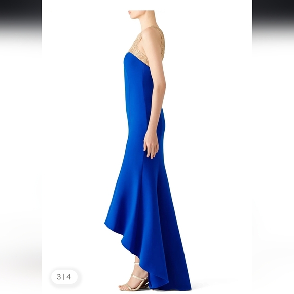 Marchesa Notte Beautiful Royal Blue High Low Gown RTR 8R - Picture 7 of 12